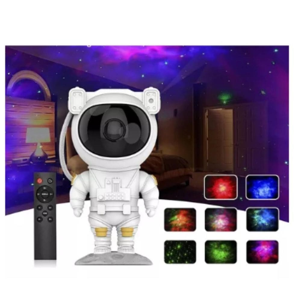 Projetor Led Astronauta Abajur Galáxia Nebulosa Estrelado