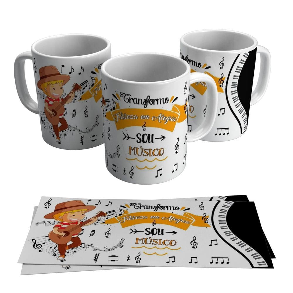 Caneca Sou Músico Transformo Tristeza Em Alegria 325ml