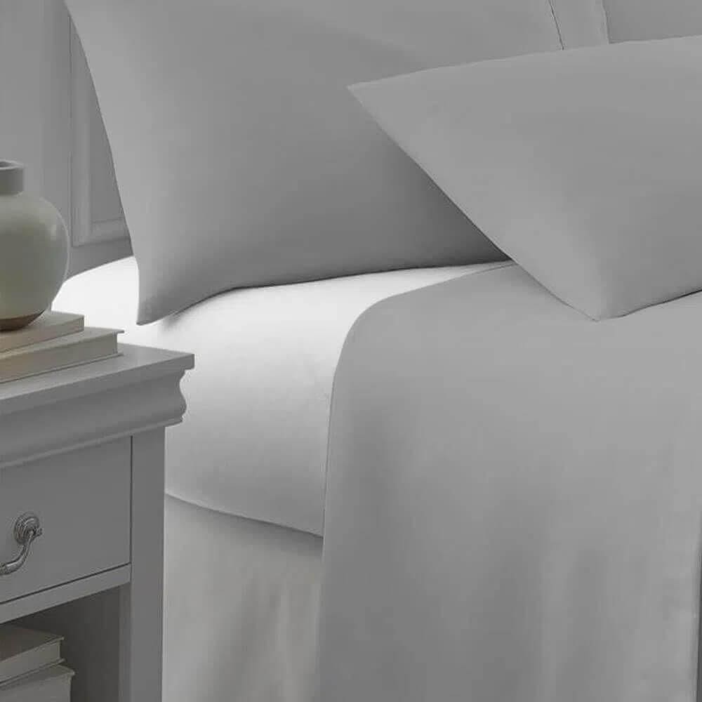 Lençol King 180 Fios Algodão Elástico Linea Branco