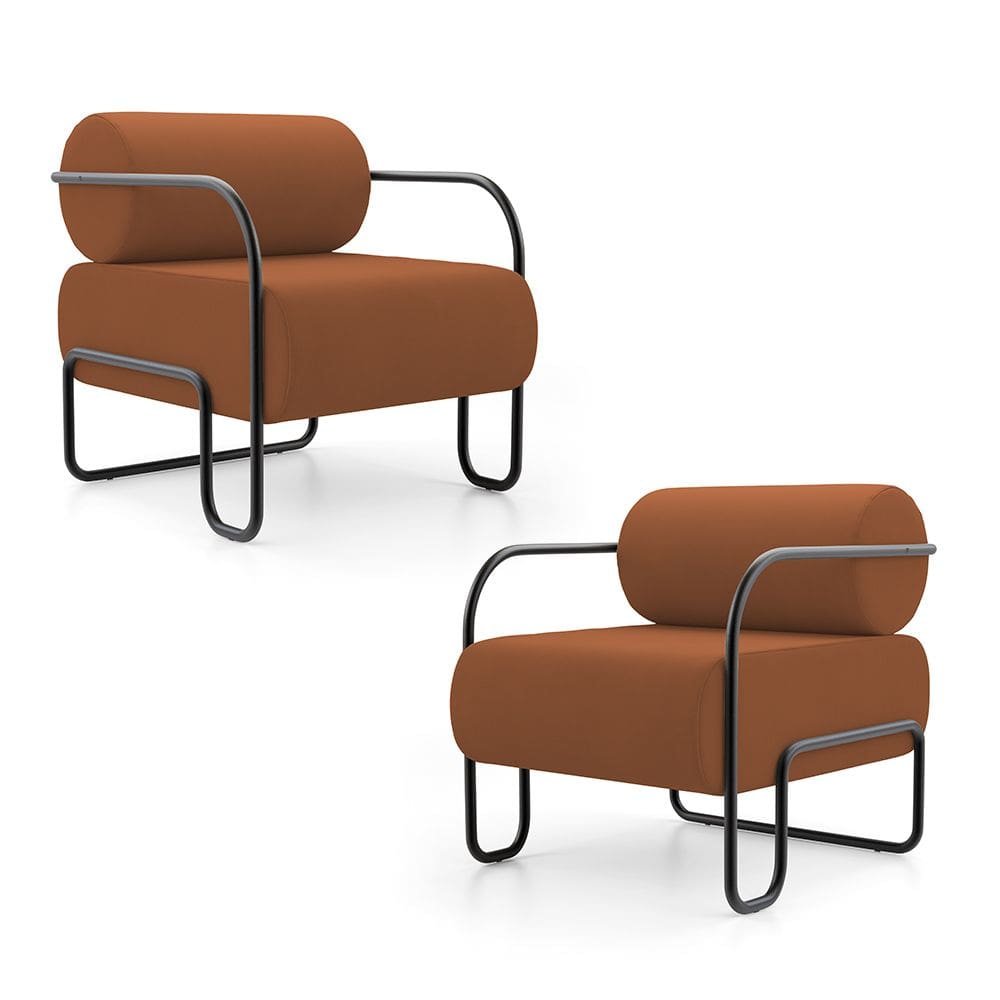 Kit 02 Poltronas Decorativas Orgânica Living Miska Veludo Terracota - Desk Design