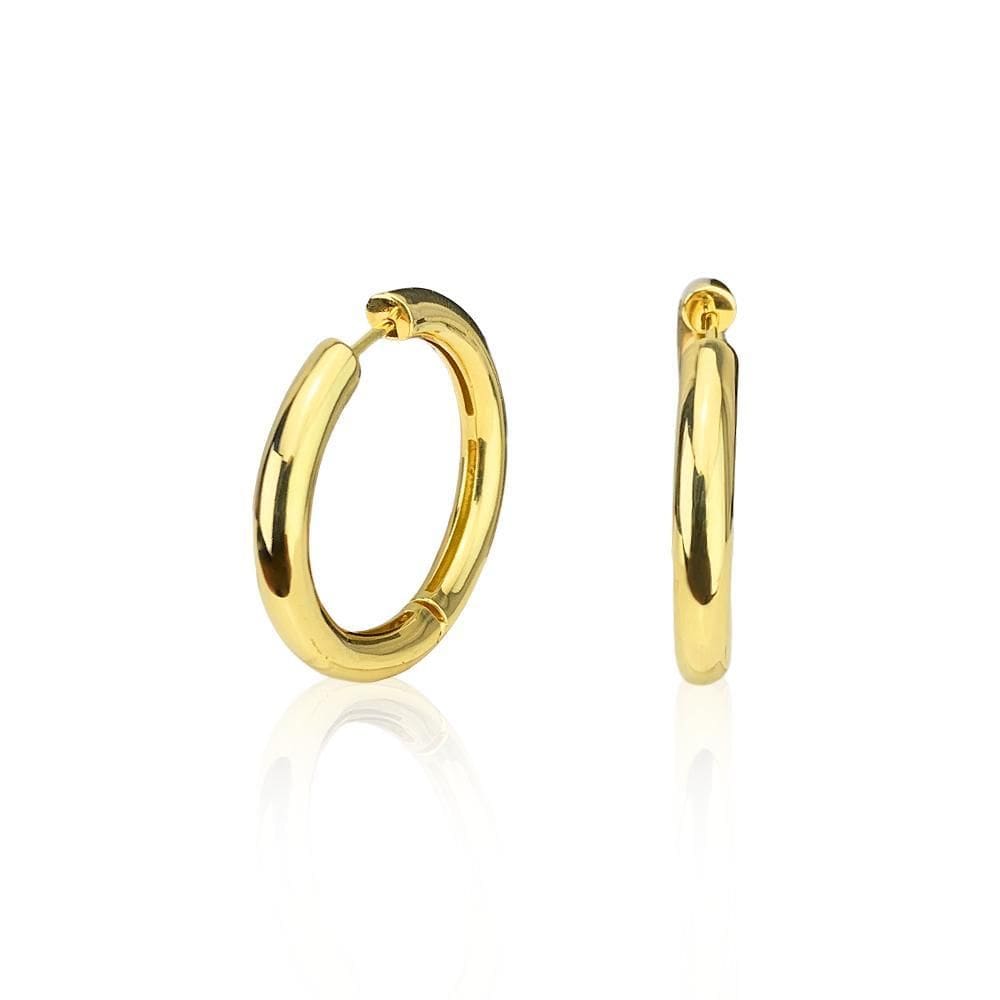 Brinco Argola Abaulada 3 Cm Em Ouro 18K
