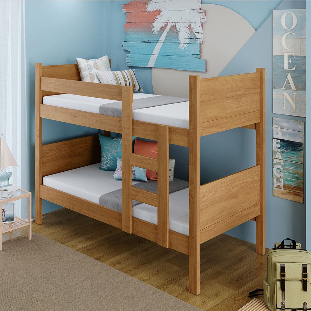 Beliche Resistente Fortaleza em Mdf Vira 2 Camas Solteiro Amêndoa