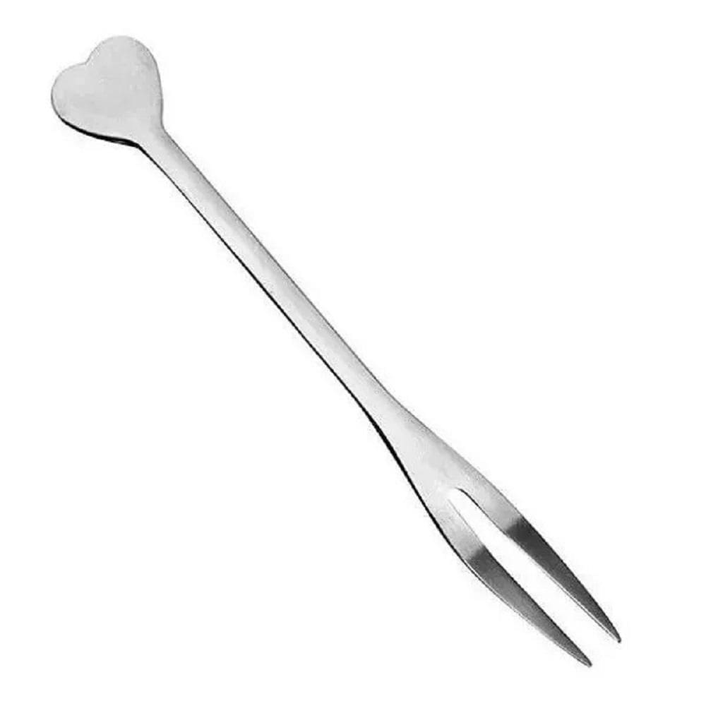 Kit 120 Mini Garfo Garfinhos Para Petiscos Aço Inox Coração