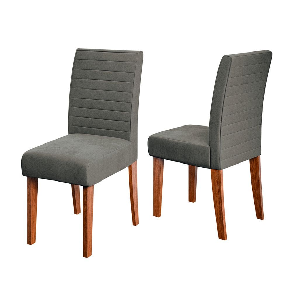 Conjunto 2 Cadeiras Estofada Sala de Jantar Creta Dobuê