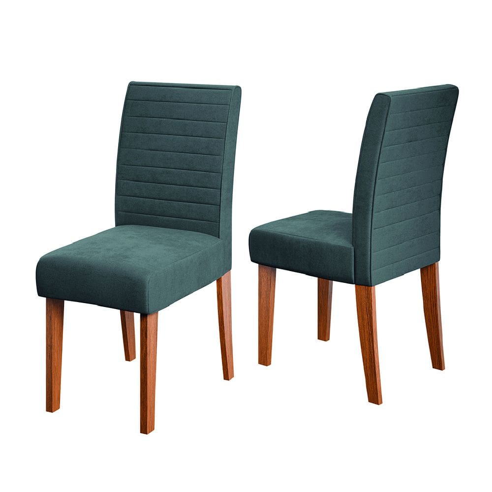 Conjunto 2 Cadeiras Estofada Sala de Jantar Creta Dobuê