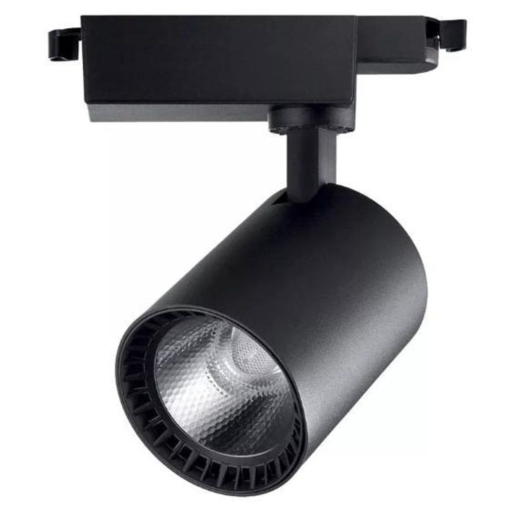 Refletor LED 18W Preto Bivolt 4000K IP20 - 1 Ano Garantia
