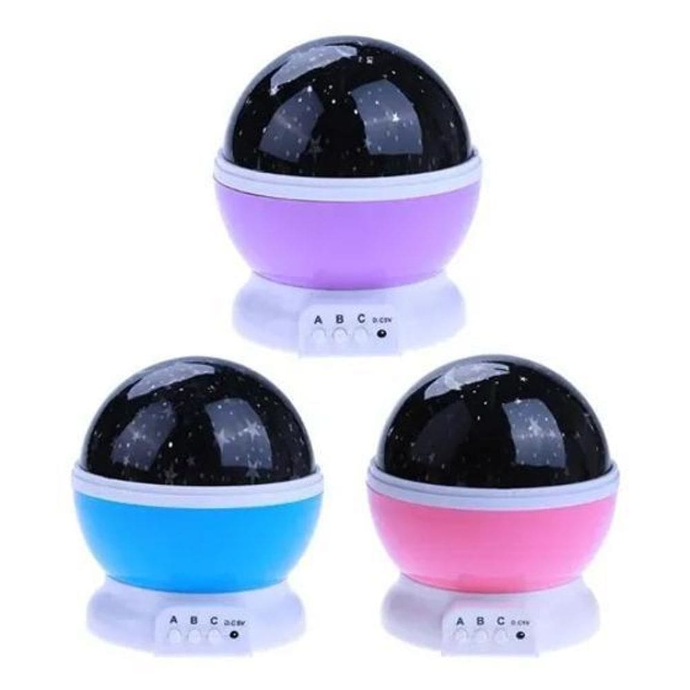 Luminária Projetor De Estrelas Cores Lua Abajour USB - Rosa
