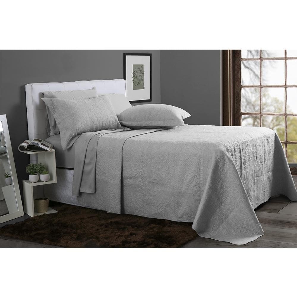 Kit Colcha New Everyday Casal 220X240Cm Boston Prata Sultan