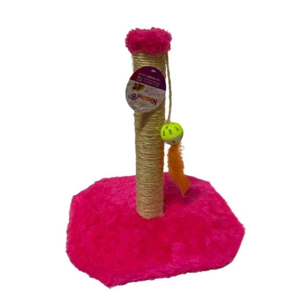 Arranhador Torre Para Gatos Com Bola Pena - Rosa.
