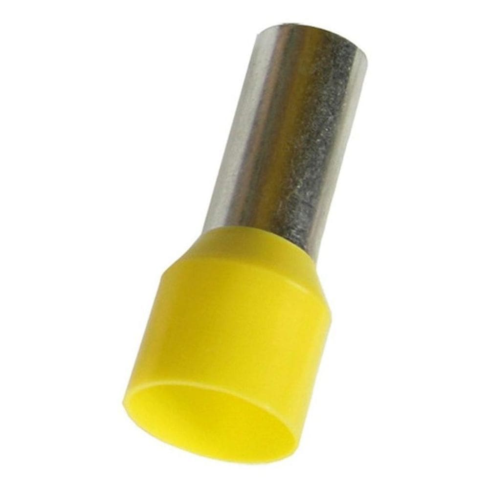 Kit 100 Pçs Terminal Tubular Ilhós 25Mm Pré Isolado Amarelo