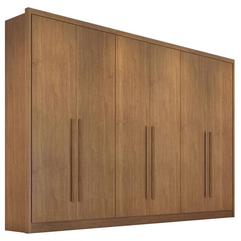 Guarda Roupa Casal Livorno 6 Portas 4 Gavetas Cumaru 23 com Nicho - Novo Horizonte