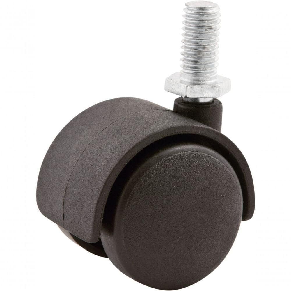 Rodizio Giratório Duplo 60mm 30kg Nylon Pino Rosca 10x15mm R