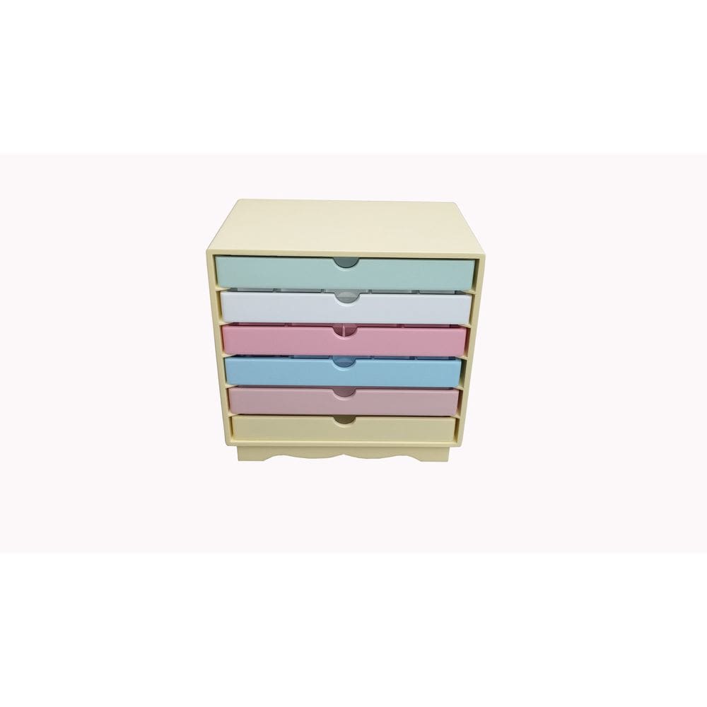 Organizador com 06 Gavetas - Colorido-Externo Amarelo