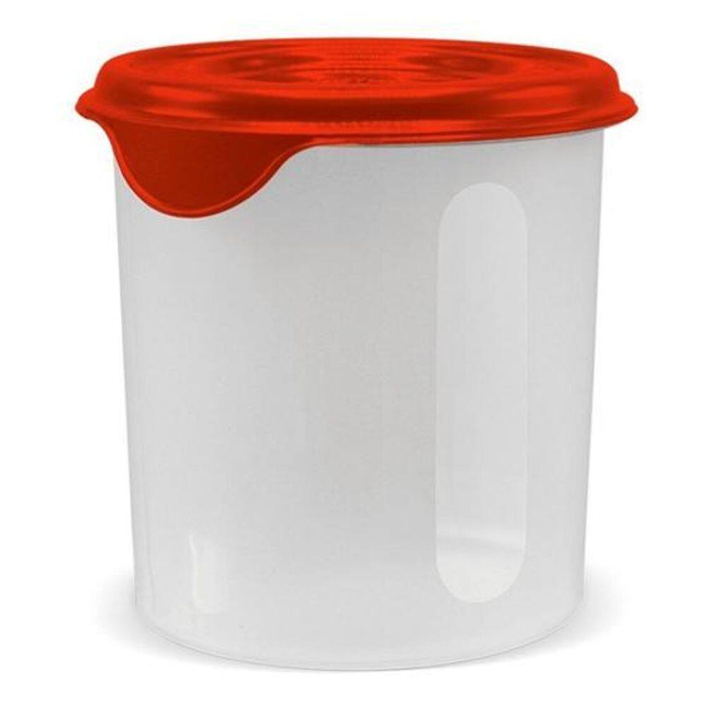 Pote Plástico Para Mantimentos 2,3L Plasvale - Vermelho