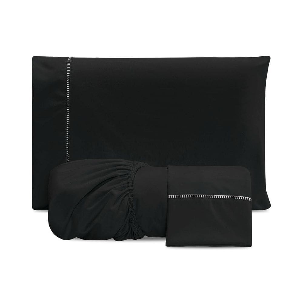 Jogo De Lençol Casal 3 Peças 300 Fios Preto