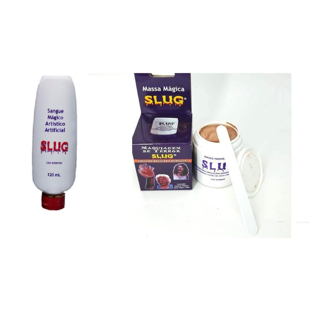 Kit Slug Massa Profissional 200 Gr+Sangue Artificial 120 Ml