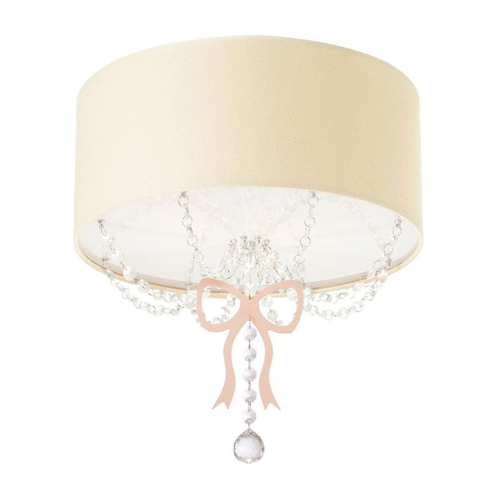 Lustre Plafon Infantil Tom Luz Laço Cúpula Cru 30cm
