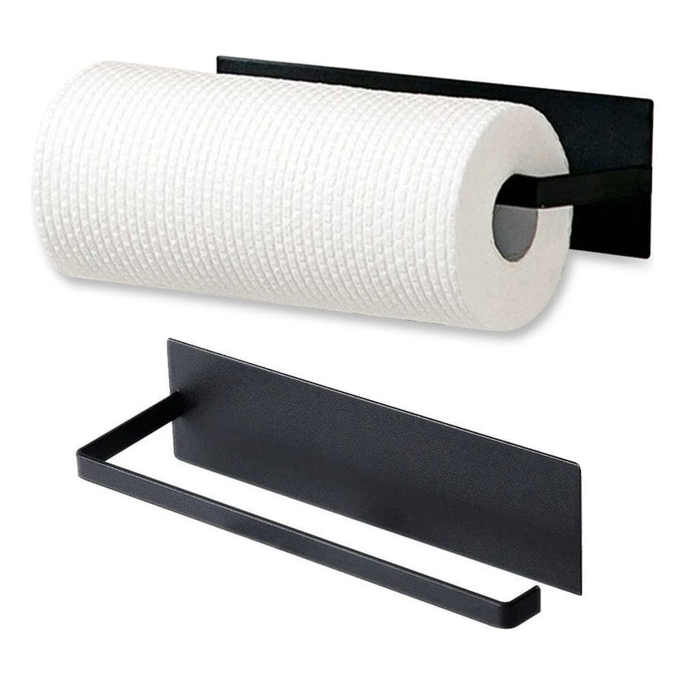 Kit 2 un Suporte Papel Toalha Multiuso Aço Adesivo De Parede