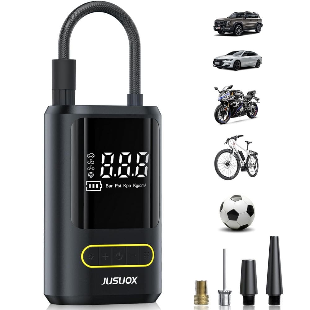 Inflador de pneus JUSUOX Compressor de ar portátil 150 PSI