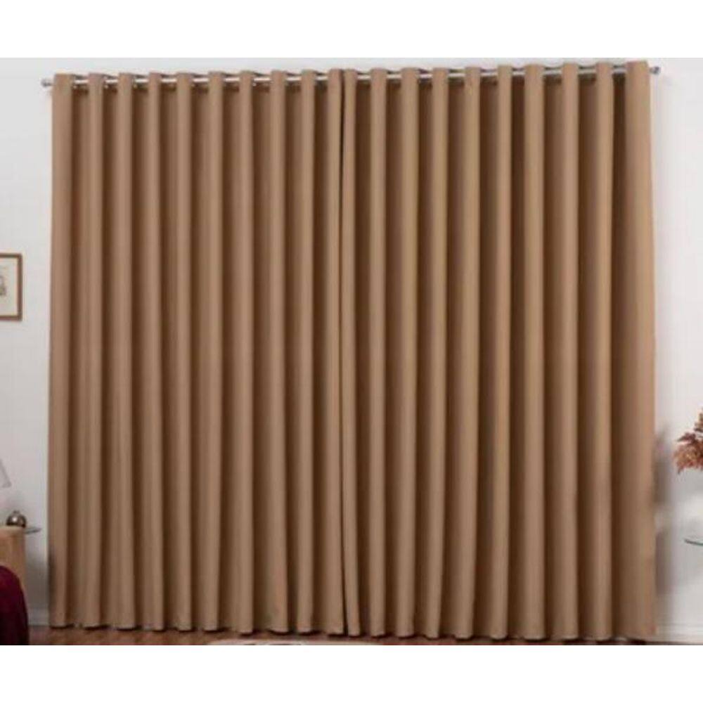 Cortina Veda Luz Blackout 4 Metros Com Ilhós Cromado Avelã