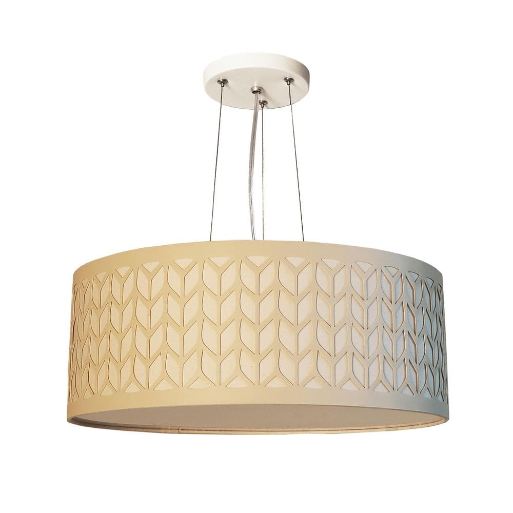 Lustre Pendente Recorte Cúpula Bege 50X15 3E27 Bivolt