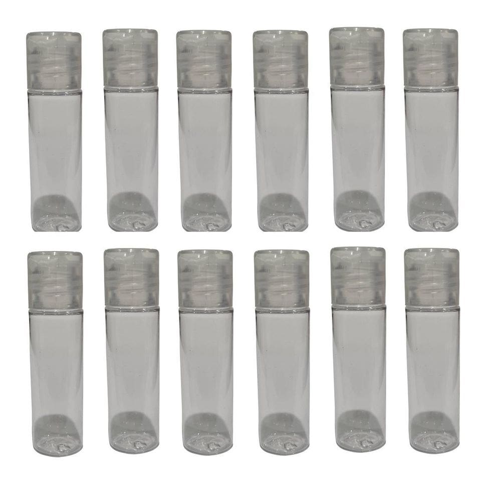 Kit 12 Frascos 15 Ml Pvc Transparente - Tampa Flip