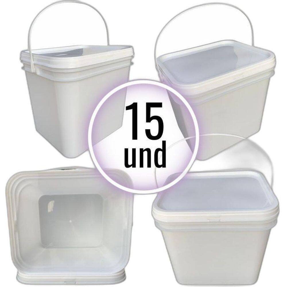 Balde Retangular 3.6L Para Pinceis - 15 Pcs