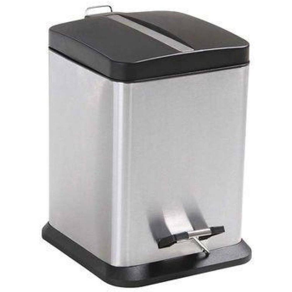 Lixeira Quadrada 6 Litros De Aço Inox Mor Com Pedal 8232
