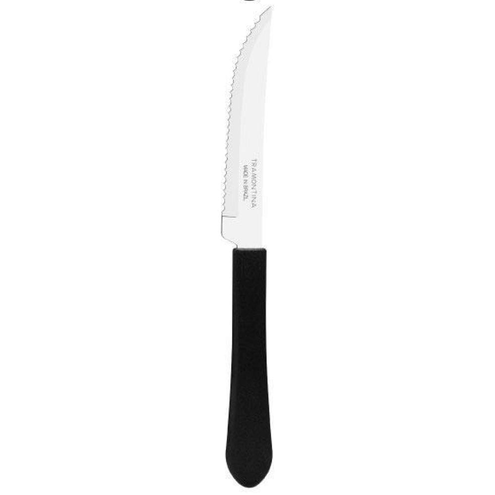 Kit 24 Facas Mesa Churrasco Tramontina Leme Inox Cabo Preto