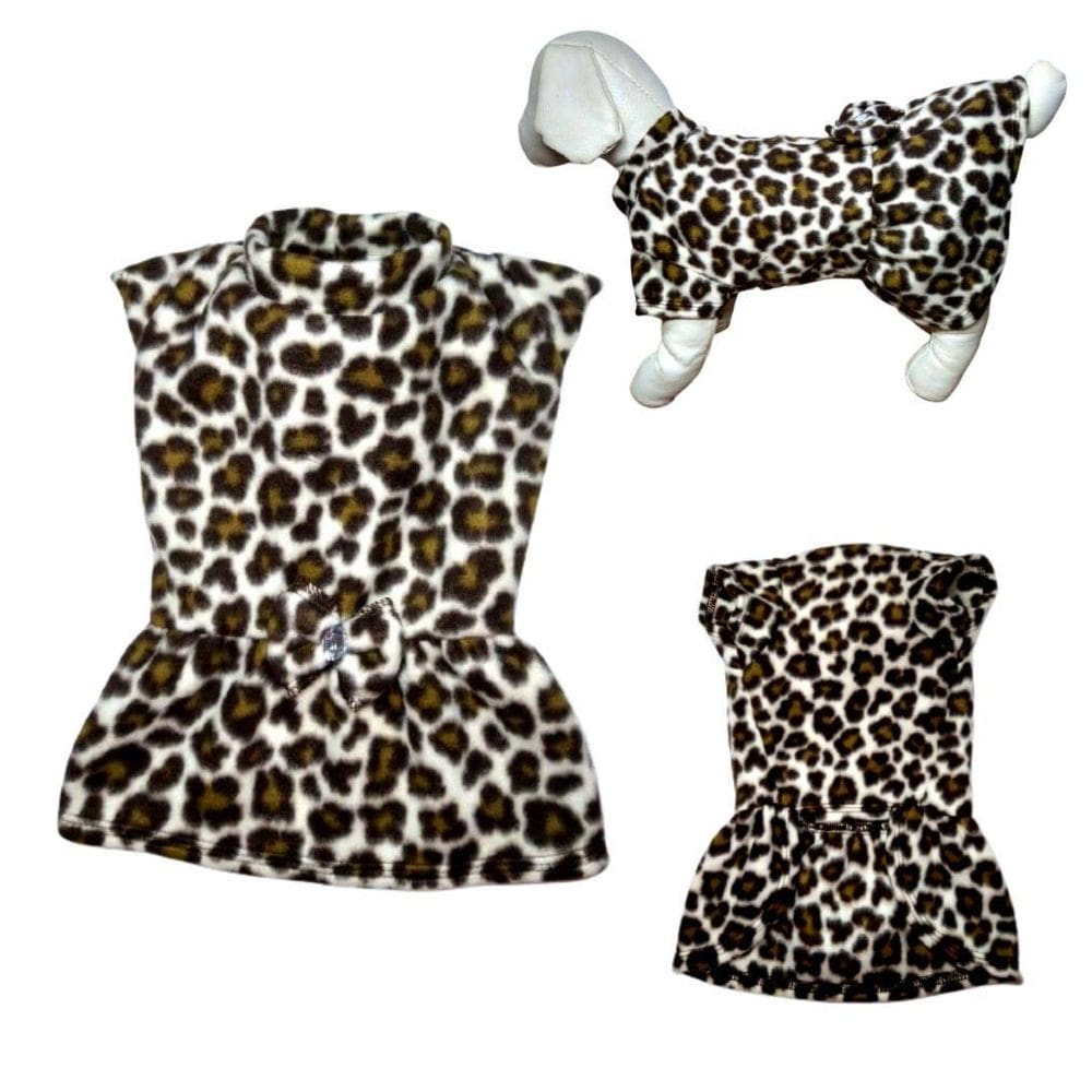 Vestido de Inverno para Cachorro Soft Onça 36cm