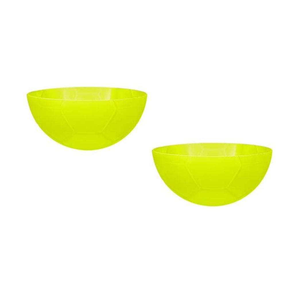 Kit 2 Petisqueira Futebol Amarelo Neon 240Ml Plástico