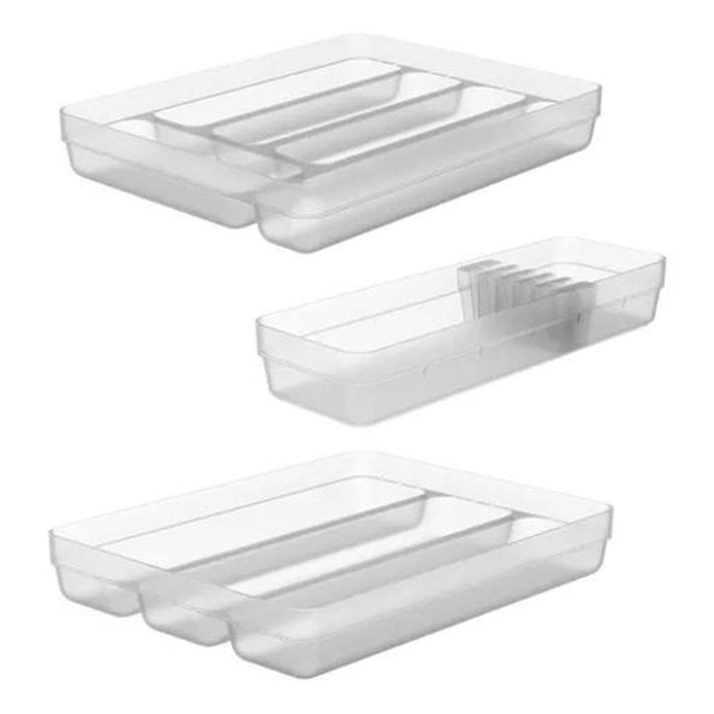 Kit 3 Porta Talheres Divisor E Organizador Separador Ou