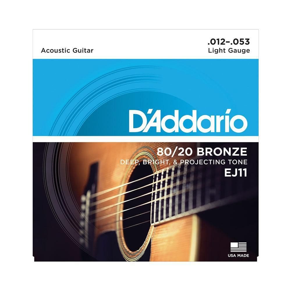Encordoamento D`Addario Violão Aço Light Gauge Ej11 12/53