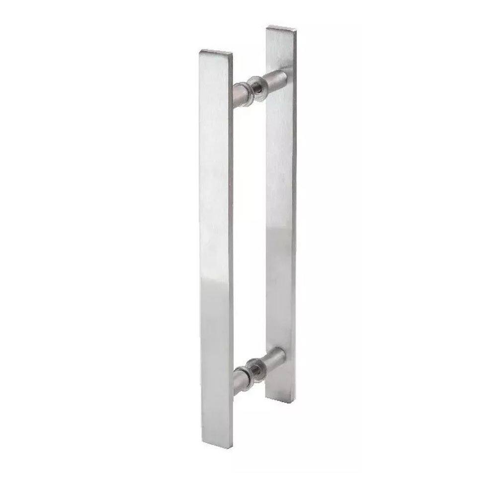 Puxador Para Porta Pivotante Barra Chata Reto Escovado 40Cm