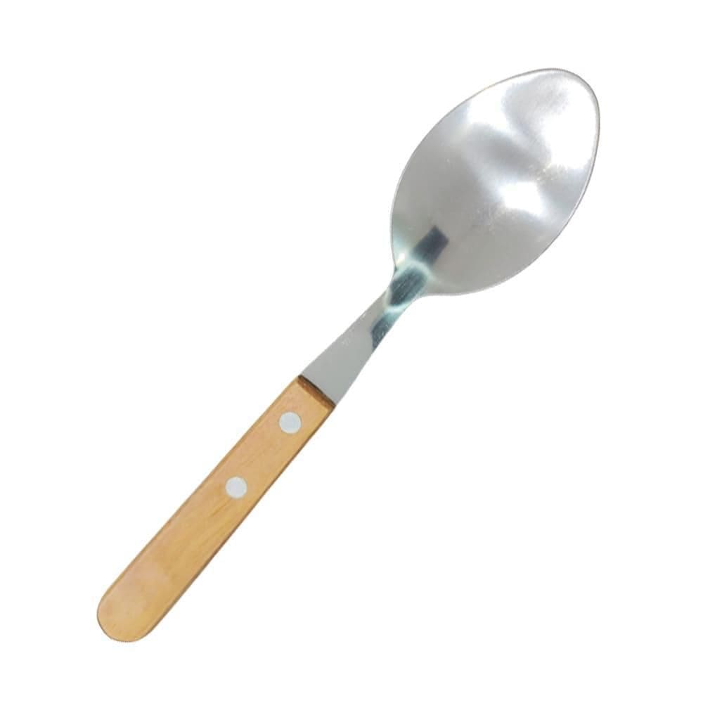 Colher De Mesa Inox Com Cabo De Madeira 19 Cm