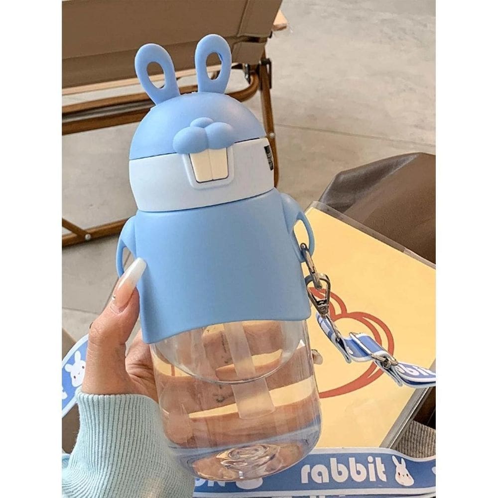 Garrafa De Água Temática Infantil Coelho Não Vaza Com Alça