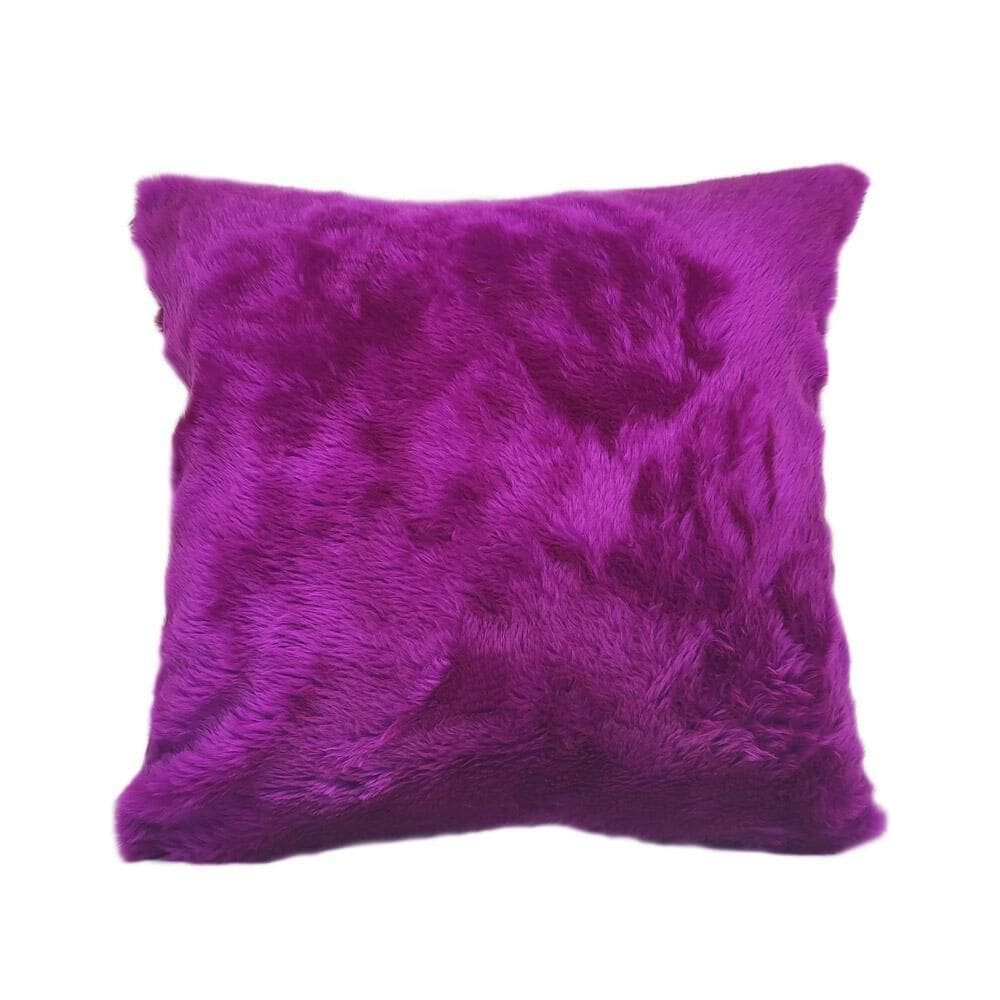 Almofada De Pelo Pelúcia Pelo Curto Luxo Roxo