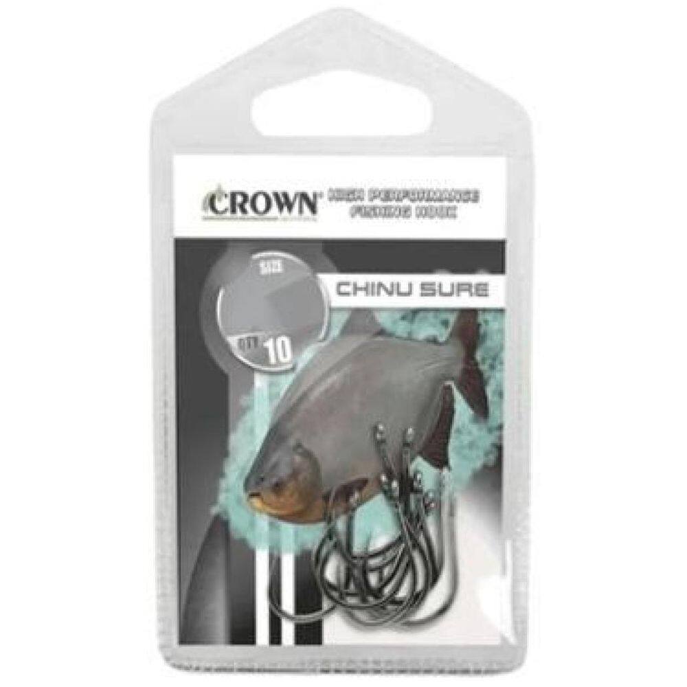 Kit 10 Anzol Pesca Sem Farpa Fisga Chinu Sure Black N5 Crown