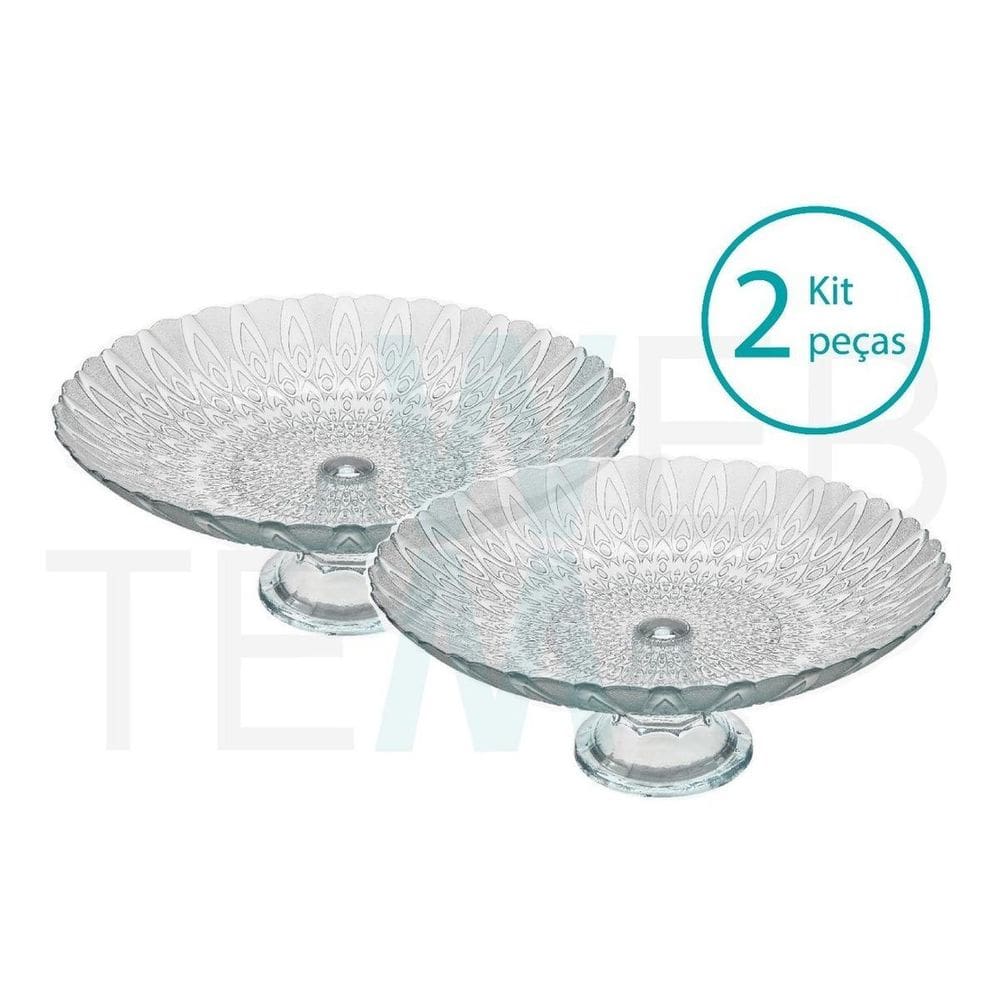 Centro de Mesa Vidro Pé Pluma Vitazza - 2 Unidades