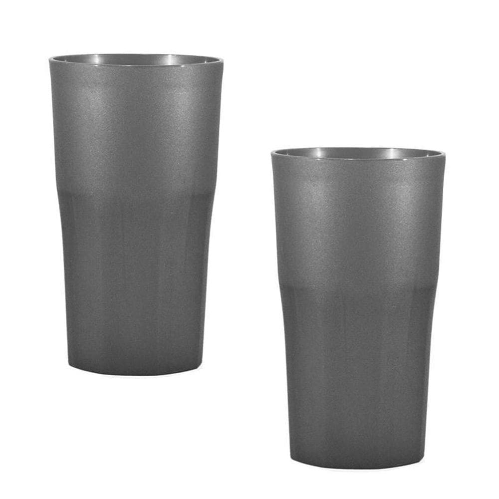 Kit 2 Copos Roma Prata 360Ml Plástico Premium