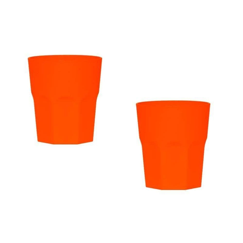 Kit 2 Copos Mini Roma Alaranjado 300Ml Plástico Premium