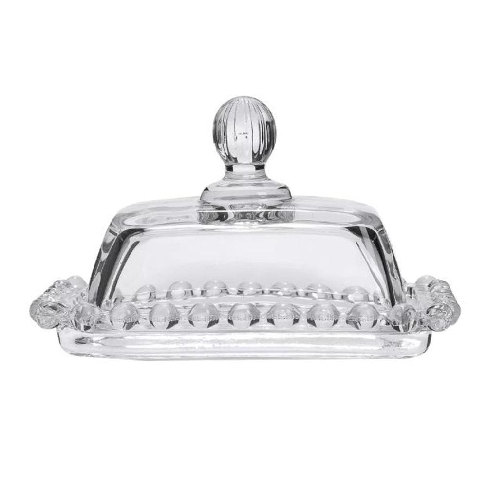 Manteigueira De Vidro Cristal Com Tampa Mesa Posta 14Cm
