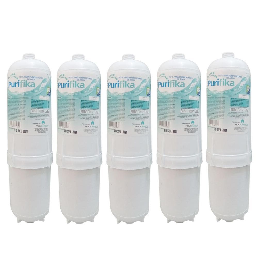Kit 5 Filtros Refil Purificador Agua Soft Everest - 5 Refis