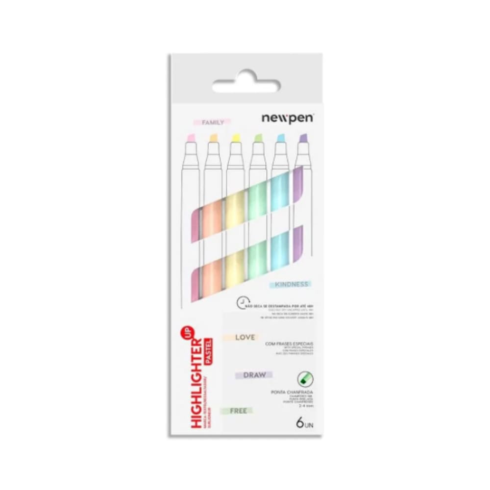 Marca-texto Newpen - Up Pastel (Estojo com 6)
