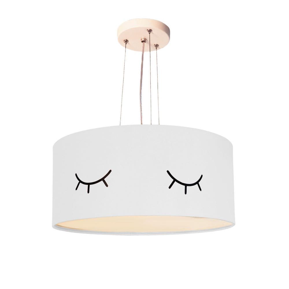 Lustre Infantil Tom Luz Olhinho - Branco 30x15 - 02 LED