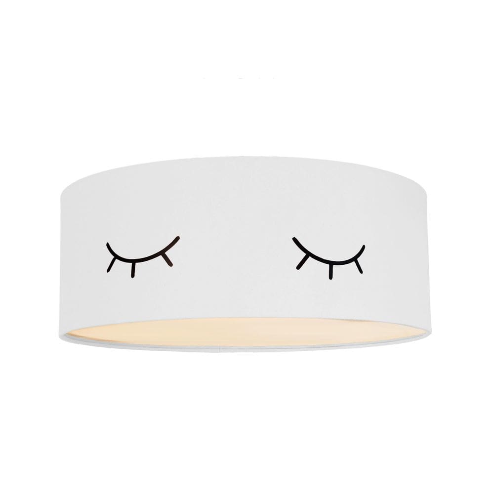 Luminária Plafon Infantil Olhinho Cúpula Branco 40X15 2E27