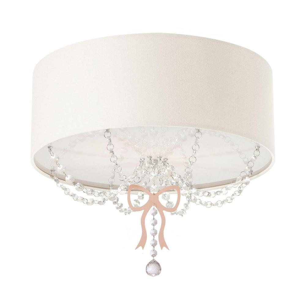 Lustre Plafon Infantil Tom Luz Laço Cúpula Branco 40cm