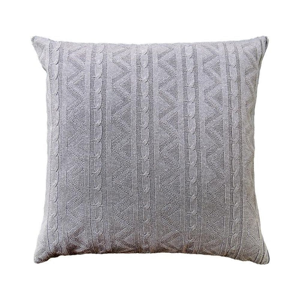 Capa De Almofada Vivain Tricô Duplada Cinza 50 X 50 Cm