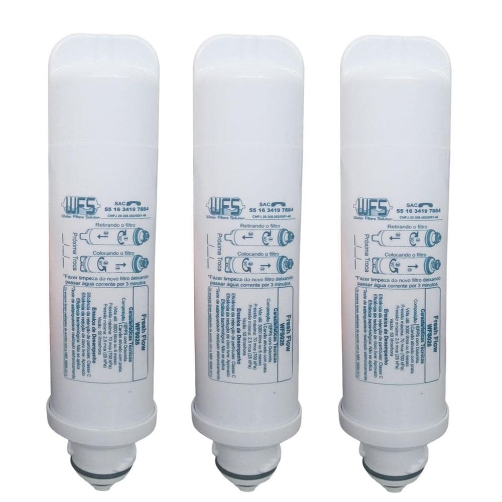 Kit 3 Refil Filtro Purificador Água Midea Sensia E Liva