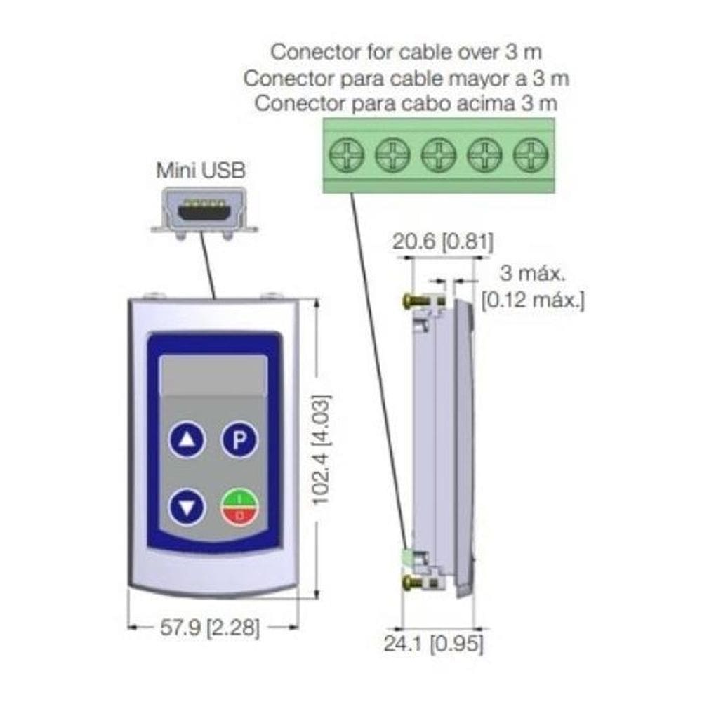 Kit IHM Remota CFW300-KHMIR + Cabo 3m + Módulo CRS-485 WEG